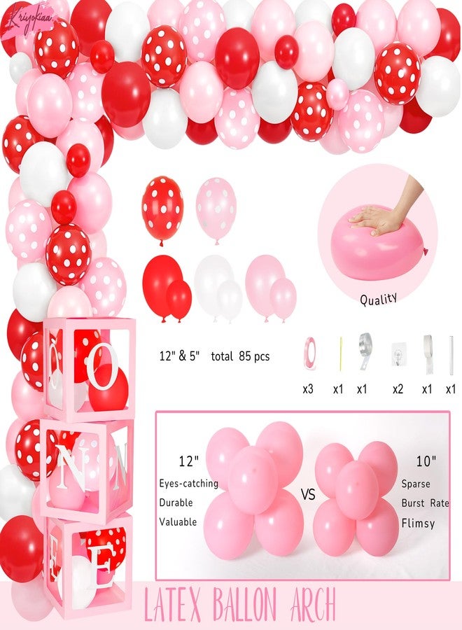 Kriyokiaa Berry First Birthday Decor Strawberry 1st Birthday Decorations for Girls with Pink Red Balloon Arch, Highchair Banner Strawberry Theme Backdrop, Photo Banner, Cake Topper - Image 5